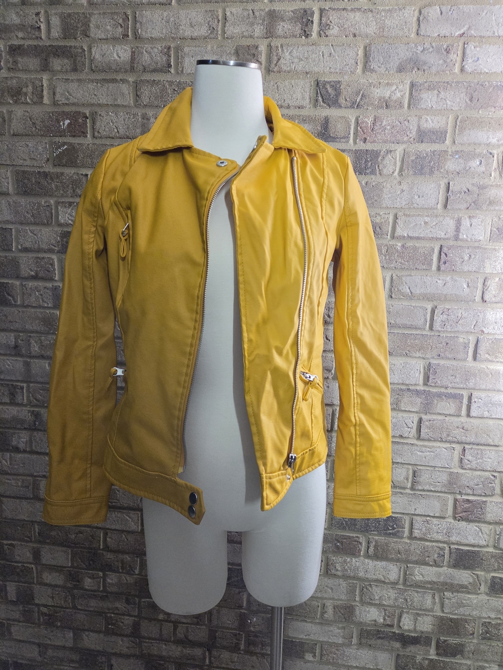 New Look Mustard Yellow Moto Jacket with Zip Details